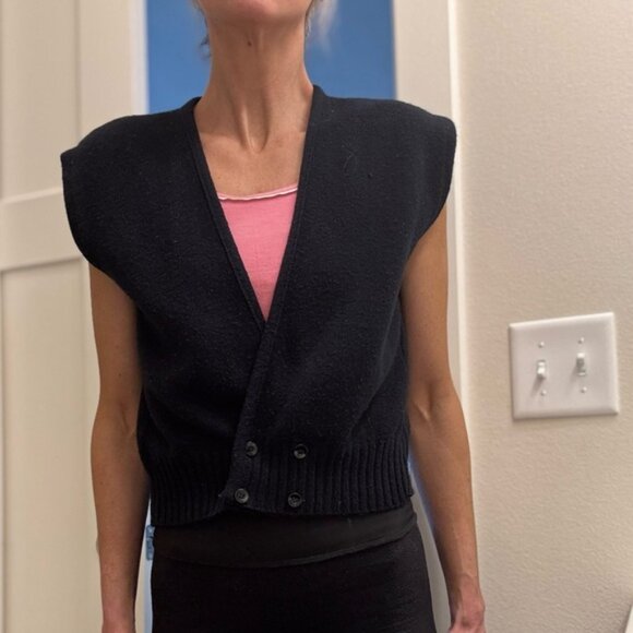 Vintage (like) Babaa/Ozma like Cropped Button Front SweaterVest top XS/S EUC - Picture 7 of 16